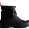 Rain Boots-Hunter Rain Ankle Boots Play Short Gears On Pouch Buckle Belt Boot Bl