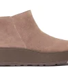 Ankle Boots-Fitflop Wedged Ankle Boots F-Mode Suede Flatf Zip